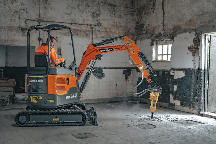 Develon is showcasing its ‘Future Energies' machines, including the DX20ZE mini-excavator (image courtesy Develon)