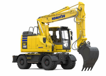 Komatsu’s new PW198-11 wheeled excavator (image courtesyt Komatsu Europe)