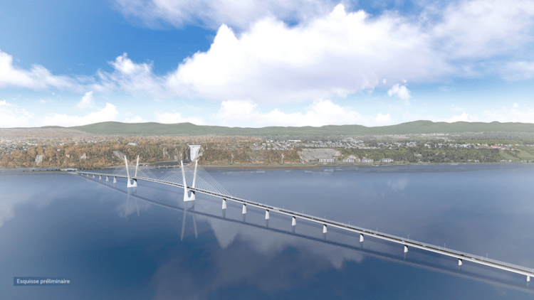The new 2.1km-long cable stayed Île d’Orléans Bridge will replace a similarly named bridge that opened in 1935 but which will be demolished upon completion of the new structure (image courtesy Quebec government's Department of Transportation and Sustainable Mobility)