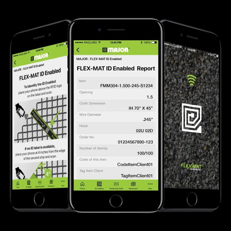 The FLEX-MAT Sensor app, from Canadian manufacturer Major, has a vibration data measurement tool where operators can fine-tune their screen machine without shutting down the equipment