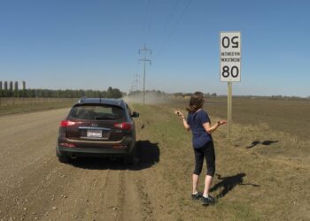 Clearly understood signage is important for both human and ADAS, advanced driver-assistance systems (David Arminas/World Highways - near Edmonton, Alberta, Canada)