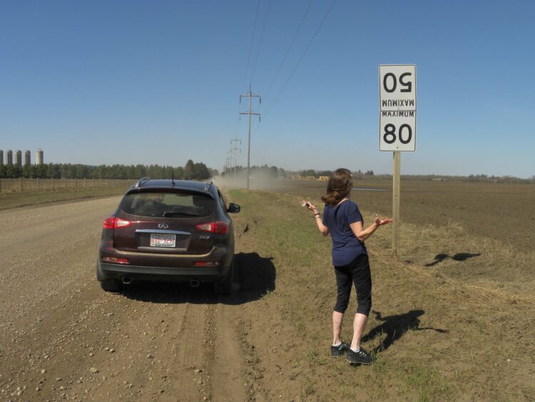 Clearly understood signage is important for both human and ADAS, advanced driver-assistance systems (David Arminas/World Highways - near Edmonton, Alberta, Canada)