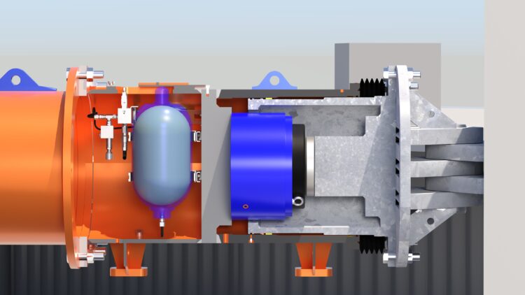 The Tubeshor ATC contains a 450-tonne hydraulic cylinder coupled to a bladder accumulator which is pressurised to suit the individual prop design geo-load before dispatch