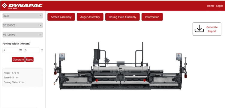 Copyright Dynapac - Screed Configurator