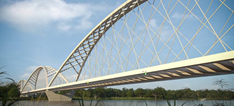 Hungarian civil engineering firm SpecialTerv has designed the proposed Danube bridge close to the Hungarian town of Mohács (image courtesy SpecialTerv)
