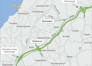 Now that work on the A30 dual carriageway is complete, Ancillary works are being carried out – image courtesy of National Highways