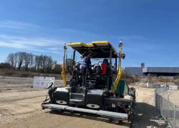 The Vögele machine that uses Trimble technology
