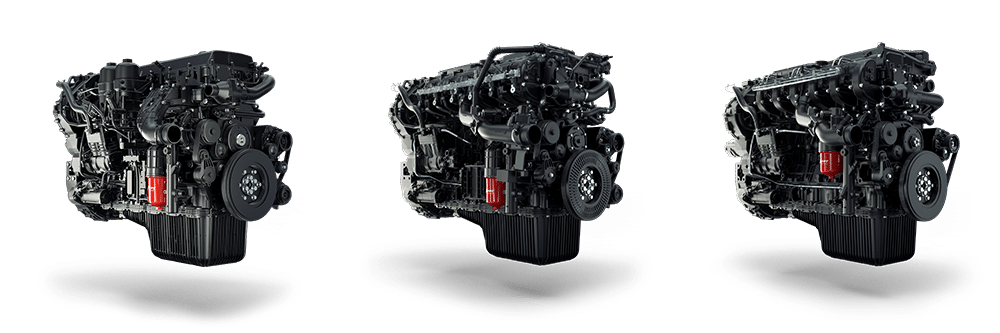 The three versions of the XCURSOR 13: XCURSOR 13 DIESEL, XCURSOR 13 NG, XCURSOR 13 H2