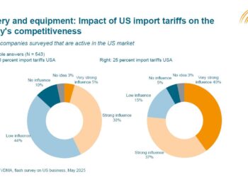 Tariffs of 10% or even 25% or higher on exports to the United States would have a strong impact on companies' competitiveness, according to the flash survey of VDMA members. Graphic: VDMA