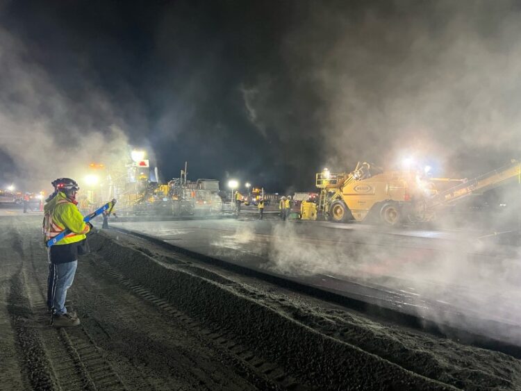 Crews had a trial exercise to refine strategies and safety, given the limited nightly construction window at the airport in British Columbia, Canada (image courtesy Vancouver International Airport/YVR)