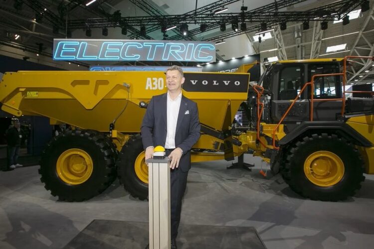 Volvo CE’s president, Melker Jernberg, is keen to highlight the firm’s innovative electric construction machines