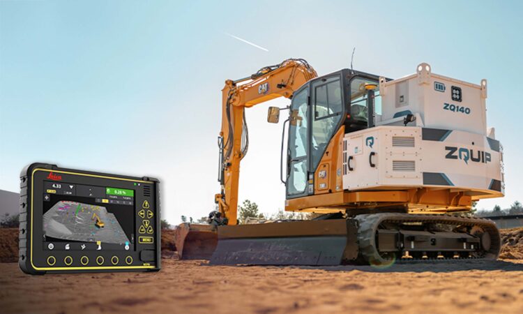 The ZQUIP and Leica Geosystems modified CAT 308 concept excavator was successfully tested in France