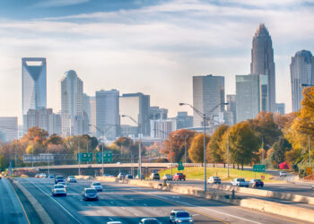 Drivers travelling south from Charlotte NC along I-77 will benefit from reduced journey times and improved safety once the express lanes project has been carried out – image courtesy of © Alex Grichenko| Dreamstime.com