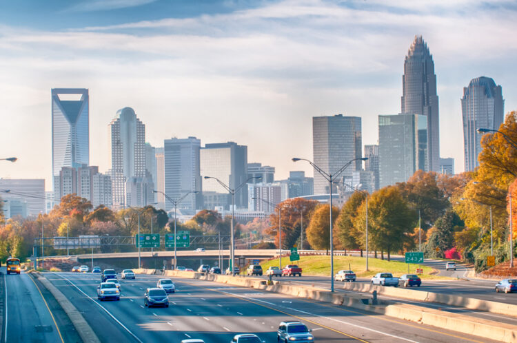 Drivers travelling south from Charlotte NC along I-77 will benefit from reduced journey times and improved safety once the express lanes project has been carried out – image courtesy of © Alex Grichenko| Dreamstime.com