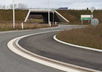 Sweco did design work on the second stage of Denmark’s Kalundborg Motorway, a new 6.5km section that now runs south of Regstrup, between Kvanløse and Dramstrup (image courtesy Sweco)