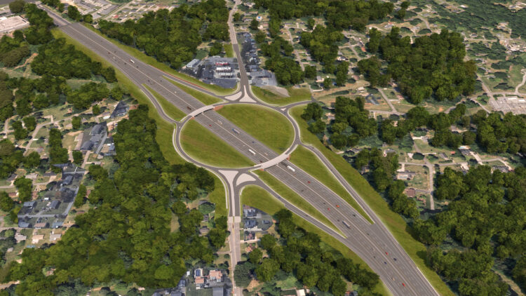 Lane Construction will carry out a highway widening contract in NC north of Charlotte, which will address congestion – image courtesy of Webuild/Lane Construction