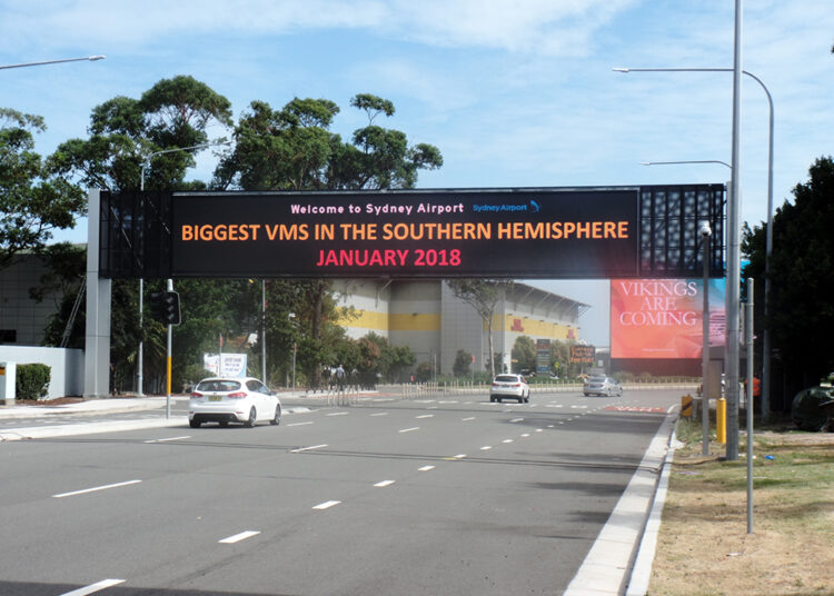 Swarco VMS at Sydney Airport - the largest in the Southern hemisphere