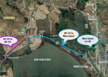 A $500 million project to upgrade SR 37 in California has been proposed – image courtesy of Caltrans