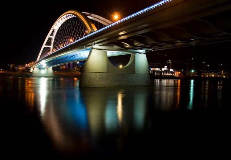 The Apollo Bridge in Bratislava was the only European project among the five finalists for the 2006 Outstanding Civil Engineering Achievement Award by the American Society of Civil Engineers (image © Dusipuffi/Dreamstime)
