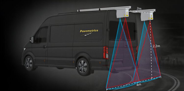 Typical mounting geometry of Pavemetrics’ LCMS sensors