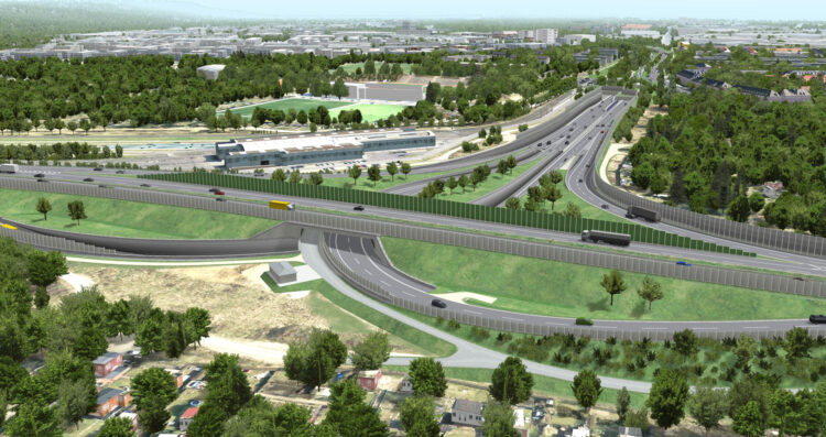 A new junction will link the 2.2km road and tunnel A6 extension with the A661 – image courtesy of Autobahn GmbH