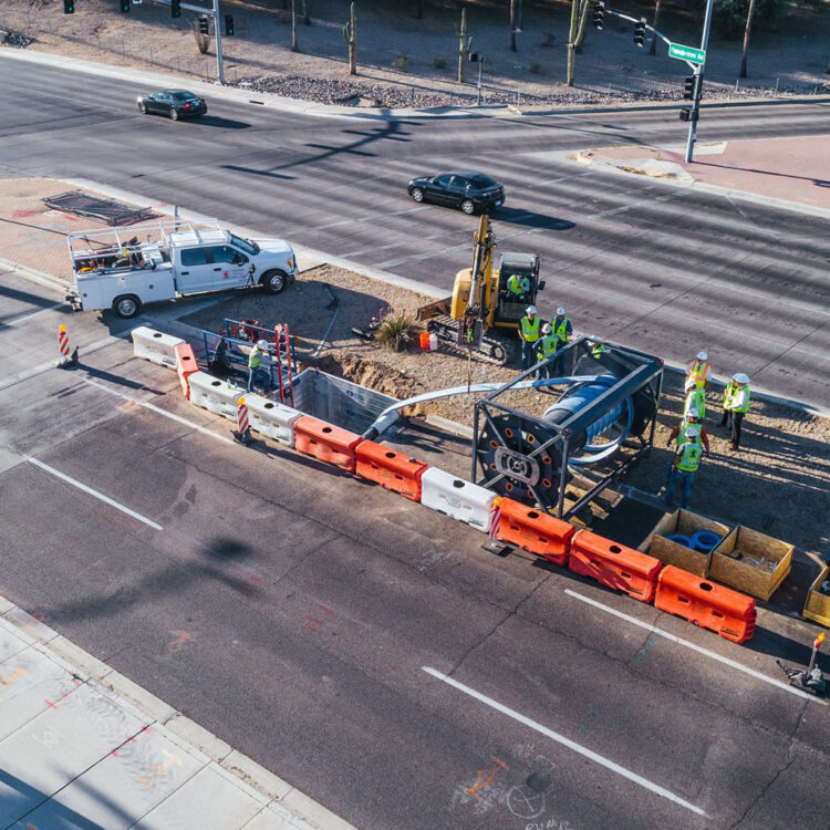 An internal galvanised steel cable system connects each barrier segment, forming a continuous protective line that effectively intercepts and restrains vehicles during an impact (image courtesy TrafFix)