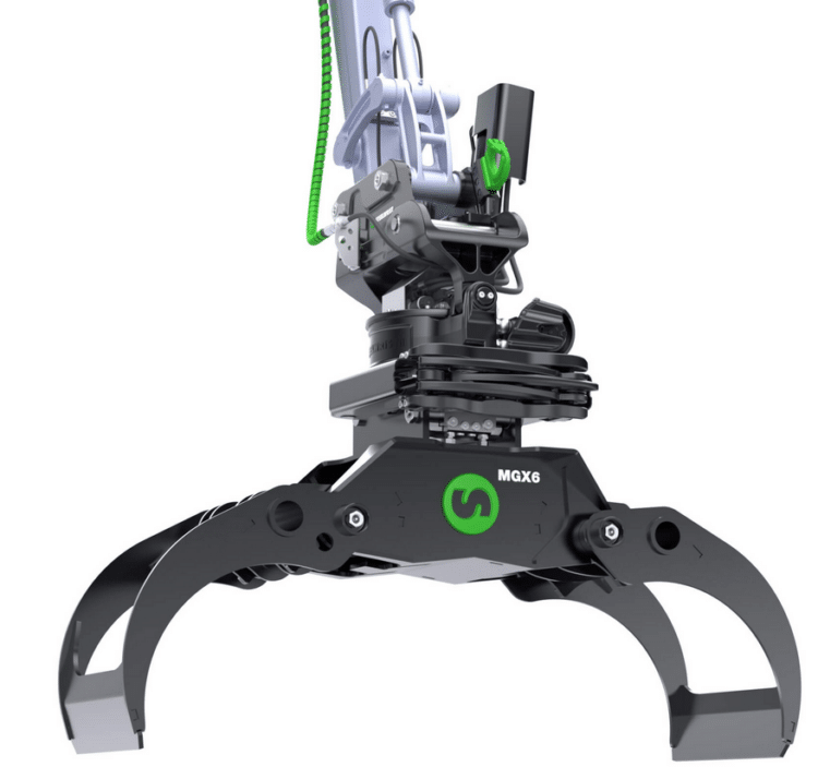 The new automatic quick coupler solution, SQ40, in this case mounted on the X07 tiltrotator