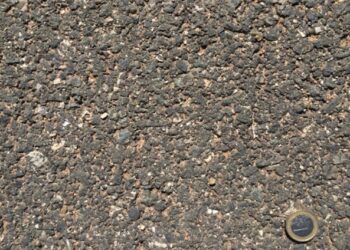Figure 2: the surface texture and condition of the 50% RA content mixture after eight years of service and climatic conditions