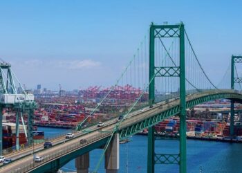 Skanska and California Engineering Contractors will start work soon on upgrading the Vincent Thomas Bridge in Los Angeles, California – image courtesy of Skanska