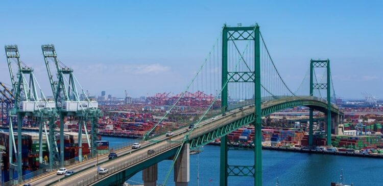 Skanska and California Engineering Contractors will start work soon on upgrading the Vincent Thomas Bridge in Los Angeles, California – image courtesy of Skanska