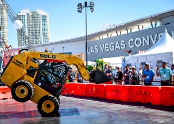 Jump for joy: the recent CONEXPO exhibition in Las Vegas was a turning point for Chinese wheeled loader manufacturer SDLG, now under the full ownership of Lingong Group (images courtesy SDLG/Lingong)