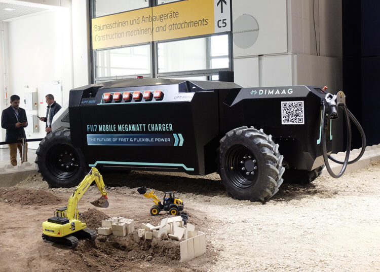 The novel mobile charging solution from DIMAAG-EV offers versatility for onsite recharging of electric construction machines