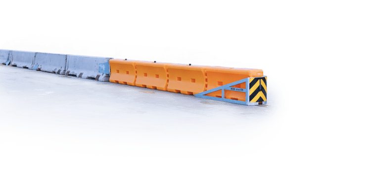 The TrafFix-developed SLED mini-E crash cushion for work zones has passed testing to EN1317-3 with Impact Severity Level A at 80kph (image courtesy TrafFix Devices)