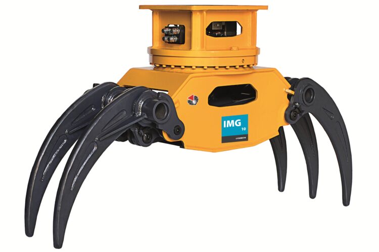 The IMG 10 H operates with a maximum cylinder pressure of 300 bar, a maximum cylinder oil flow rate of 50 litres/minute, a maximum rotation pressure of 100 bar (Image: Indeco)
