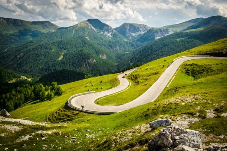 The Plöckenpass linking Austria and Italy is one of several winding routes in the area popular with motorcycle travellers and other tourists due to its stunning scenery – image courtesy of © Deepgreen| Dreamstime.com