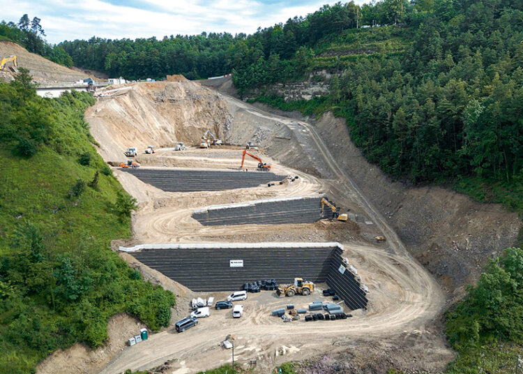View of the Rauschbart construction area with its steep and difficult terrain