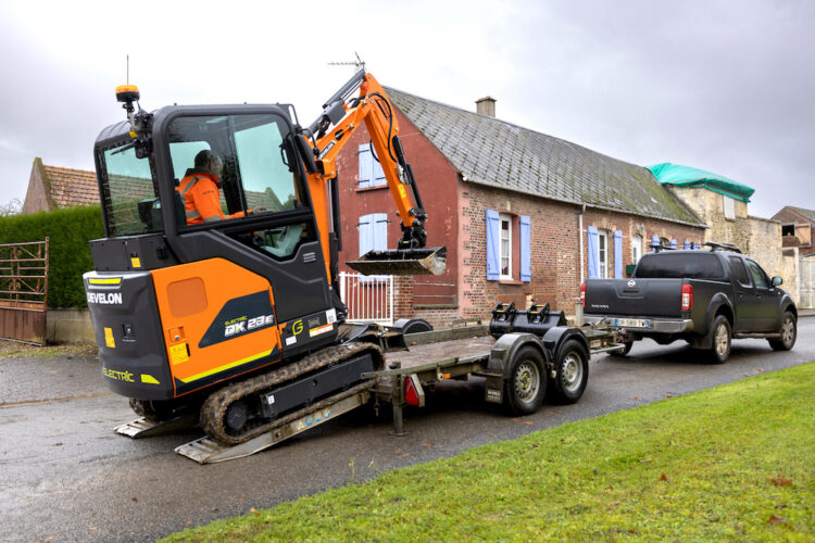 Develon says that its new electric mini excavator offers better performance than the firm’s diesel machine but with less working noise - (image: Develon)