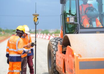The use of technology from Topcon is helping make road construction more efficient for a key project in Ghana - (image: Topcon)